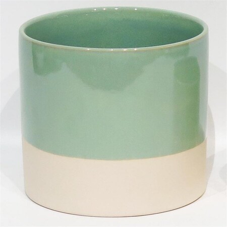 Mdr Trading AI-CE10-175-Q01 6 in. Pot Size Green with Beige Base Planter AI-CE10-175_Q01